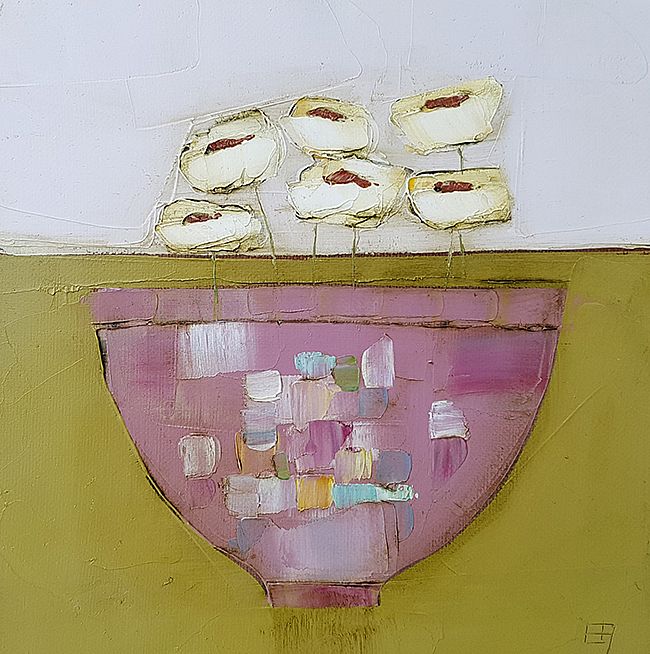 Eithne  Roberts - Small pink on green bowl